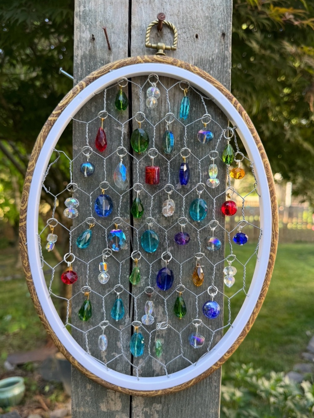 Handcrafted Multicolor Crystal Suncatcher Wind Chime - Home Design